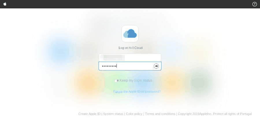 Site oficial do iCloud 1