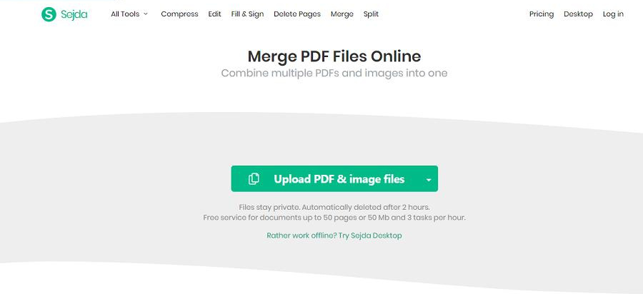 sejda mesclar pdf online
