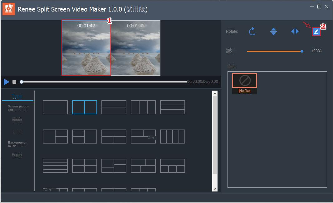 Renee Video Editor editar vídeo em tela dividida
