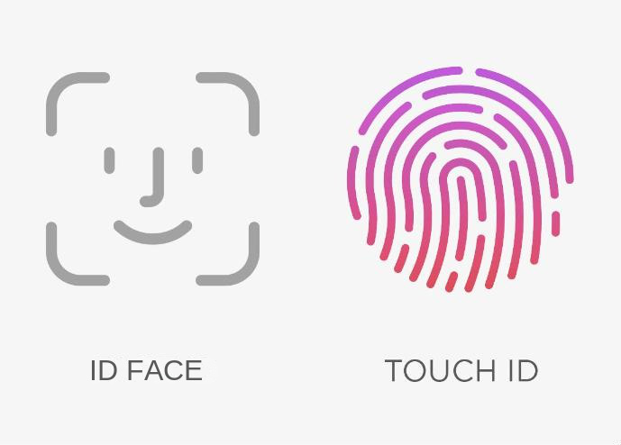 ID facial e Touch ID