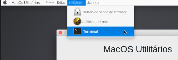 MacOS selecione Terminal