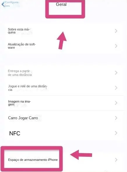 Configurações - Geral - Sobre este computador - Espaço de armazenamento
