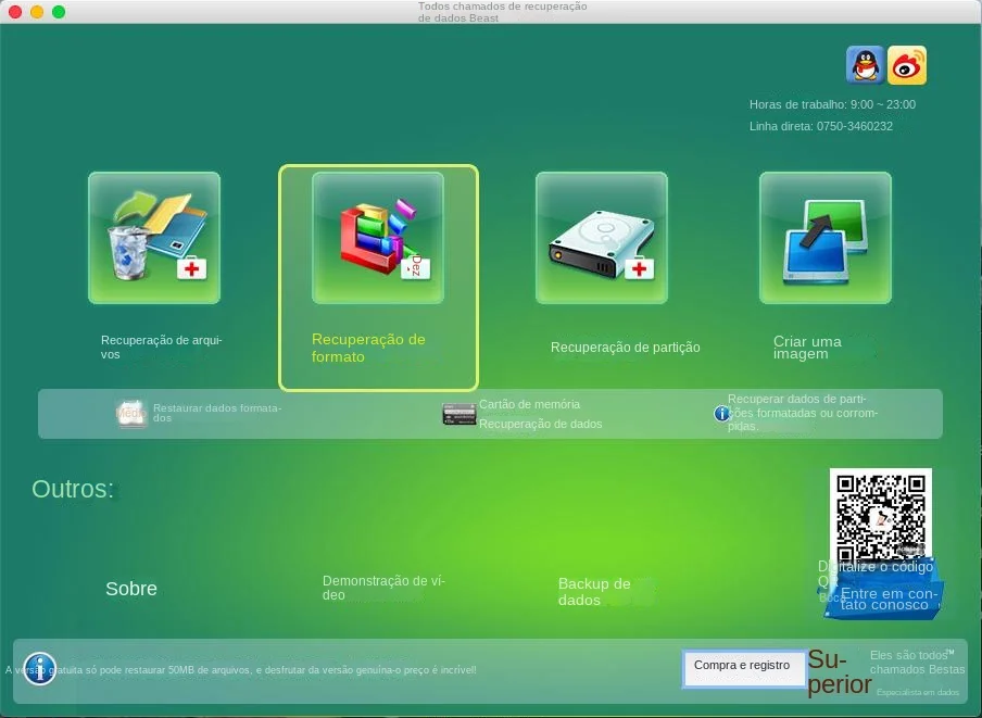 Selecione Format Recovery Option mac