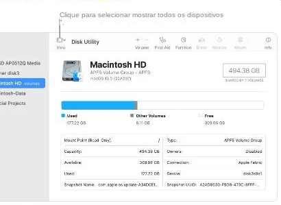 Selecione Mostrar todos os dispositivos