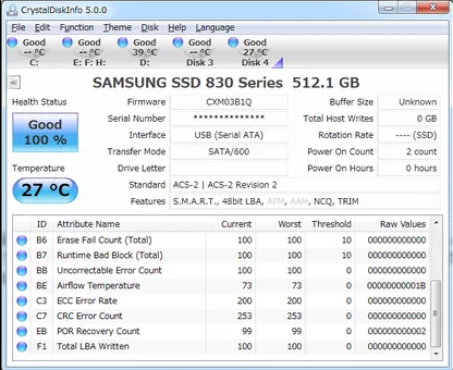 usar o CrystalDiskInfo para verificar a integridade da SSD