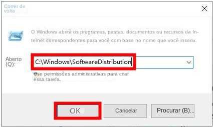 Abra a pasta Distribuição de software