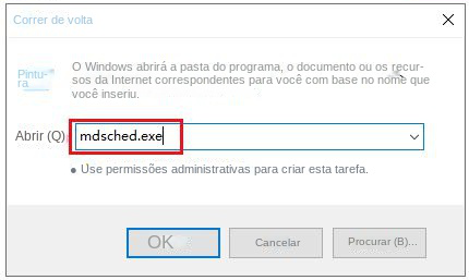 execute mdsched.exe