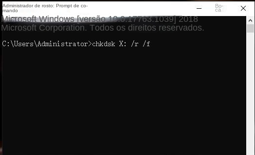 Digite o comando chkdsk