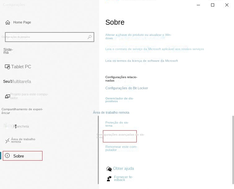 Configurações Avançadas do Sistema