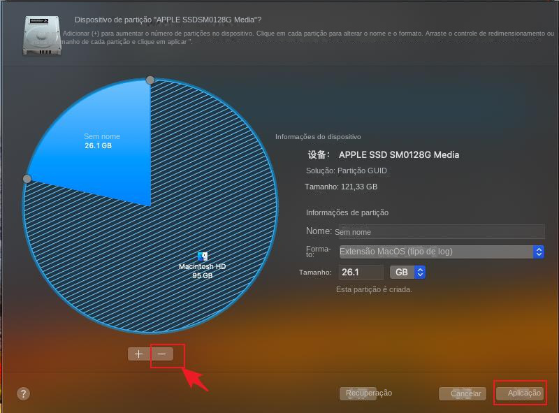 excluir partição do mac