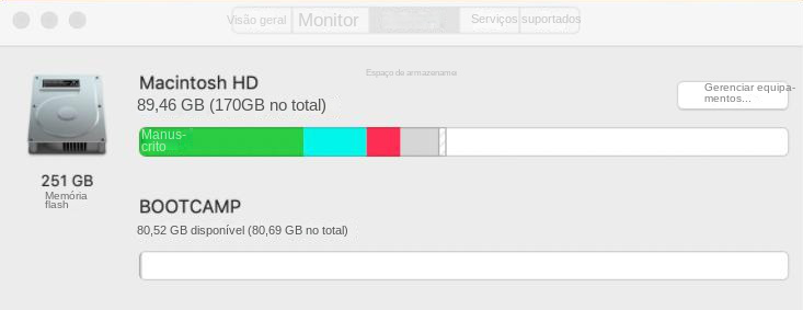 as partições mac não podem ser mescladas