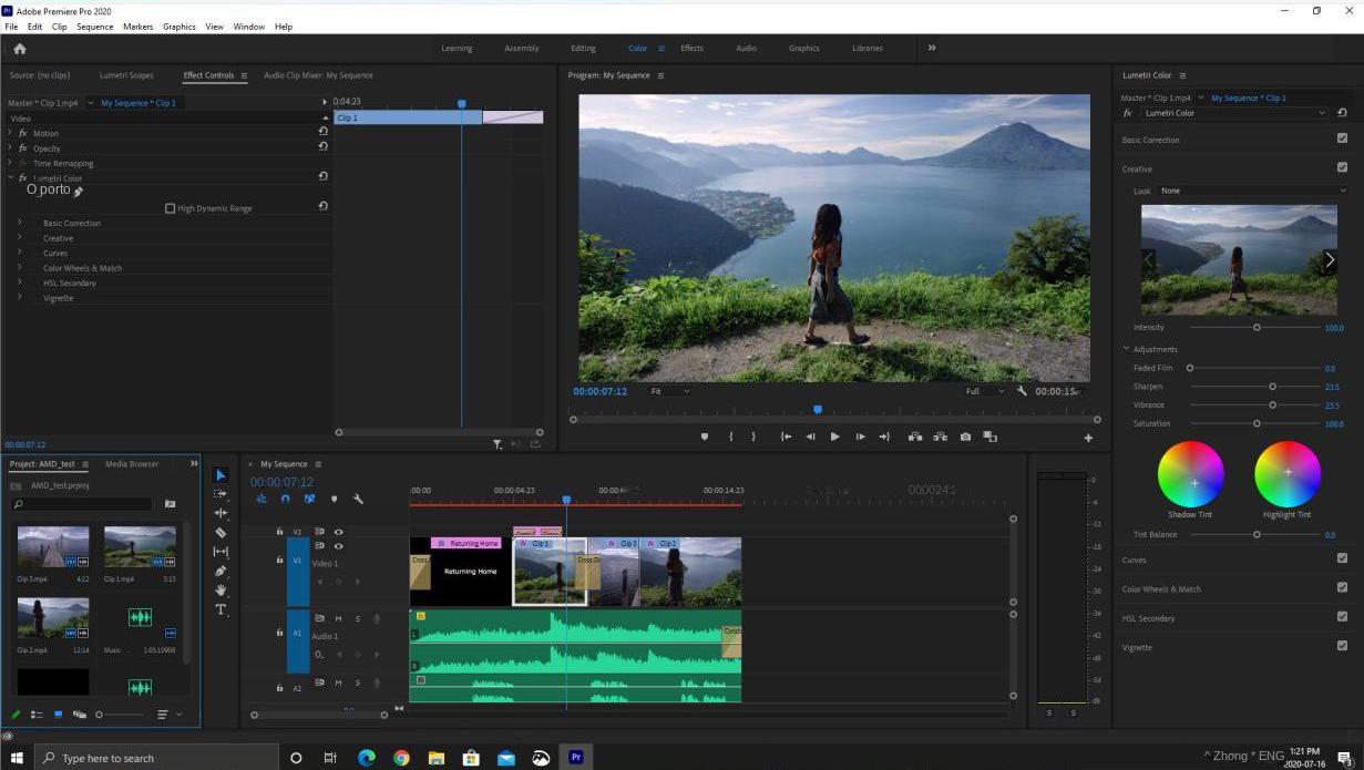 Interface do Adobe Premiere Pro