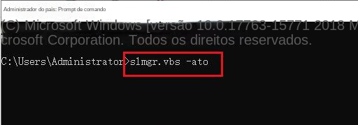 Insira o comando slmgr.vbs