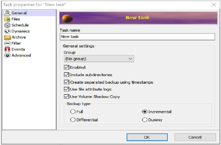 Interface do software Cobian Backup 11 Gravity