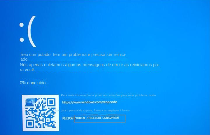Como corrigir o erro de tela azul "CRITICAL_STRUCTURE_CORRUPTION ...