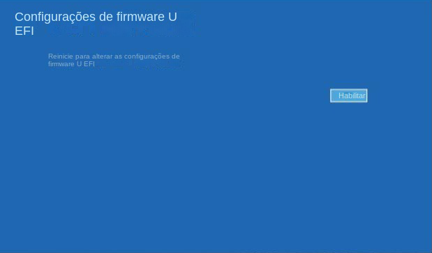 Clique no botão reiniciar para atualizar as configurações do firmware UEFI