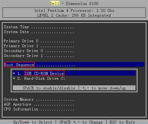 DELL altera a sequência de inicialização