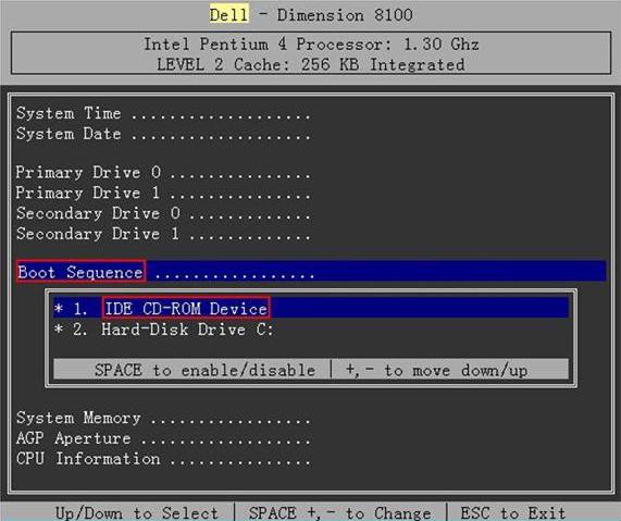 DELL altera a sequência de inicialização