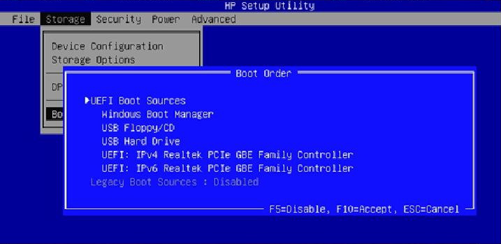 hp bios