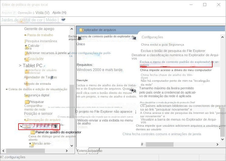 Remova o menu de contexto padrão do File Explorer