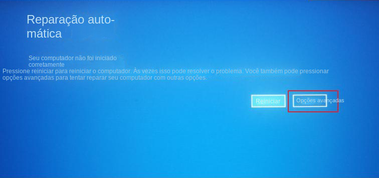 Opções avançadas de reparo automático