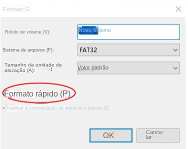 Marque Formatação Rápida