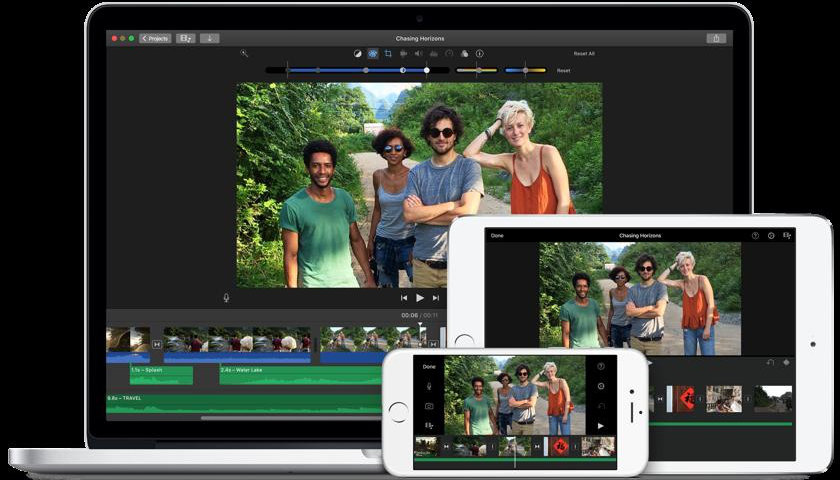 Software de edição de vídeo iMovie