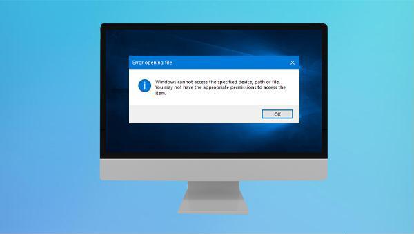 o Windows não pode acessar o caminho ou arquivo do dispositivo especificado