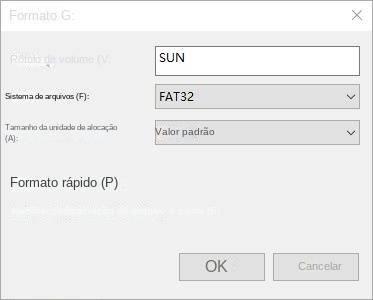 configurações de formatação