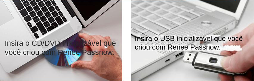 Inicialize o PC de destino com o USB/CD/DVD de redefinição de senha criado.