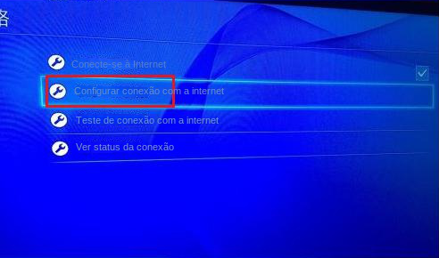 Configurações do PS4 Configurar conexão com a Internet