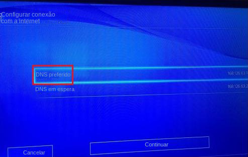 PS4 definir DNS preferencial