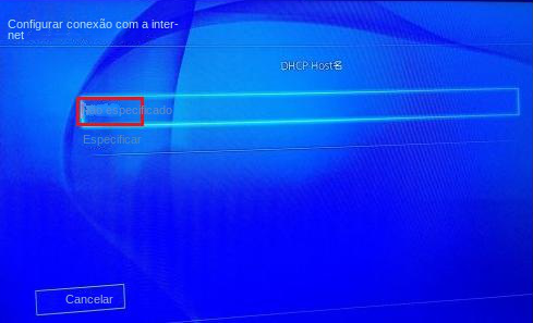 PS4 define o nome do host DHCP sem especificar opções