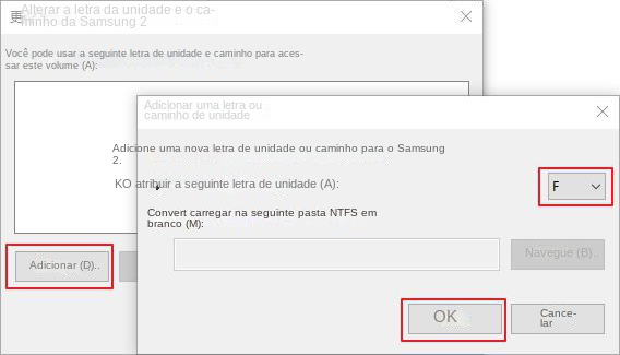 Adicionar letra de unidade