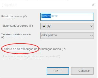 Formatar sistema de arquivos selecionado