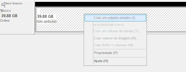 Nova opção de volume simples
