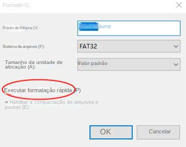 realizar uma formatação rápida