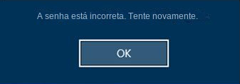 a senha de login do Windows está incorreta