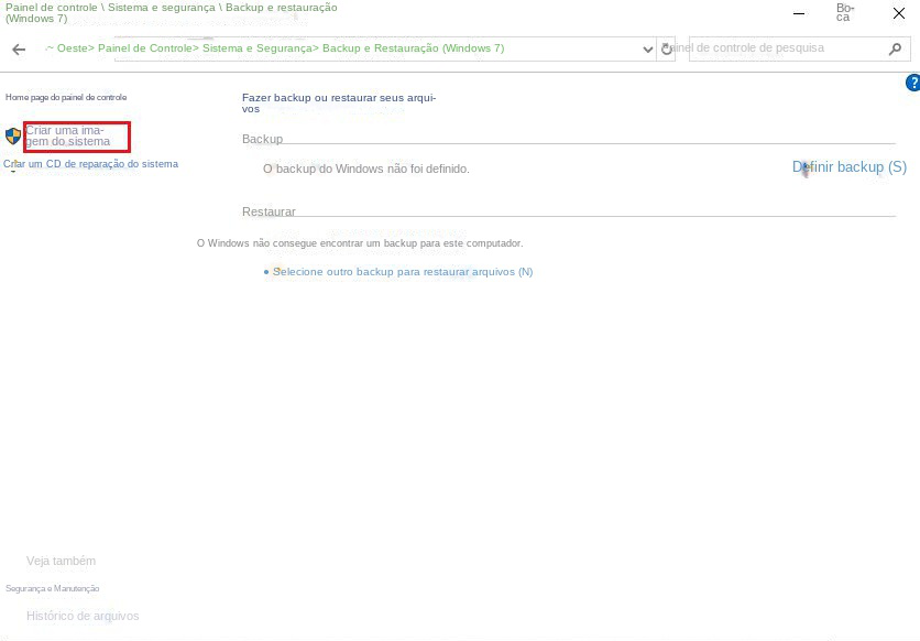 Crie uma imagem do sistema