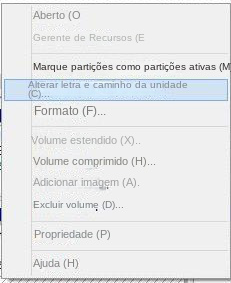Alterar a letra e o caminho da unidade