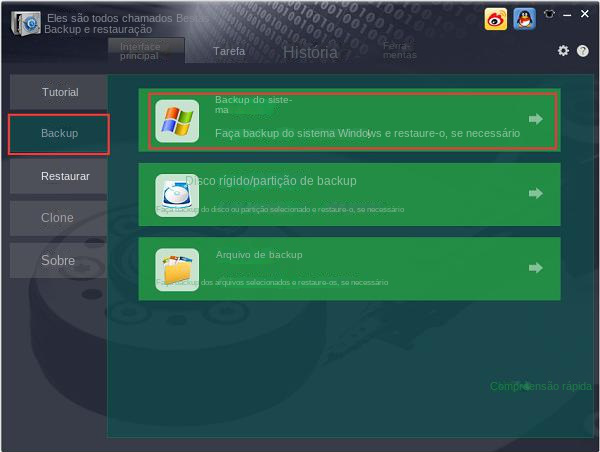 Backup do sistema Renee Becca