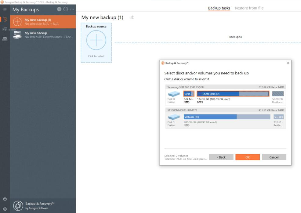 Versão CE do Paragon Backup & Recovery