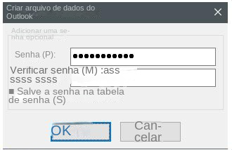 Outlook adicionar senha