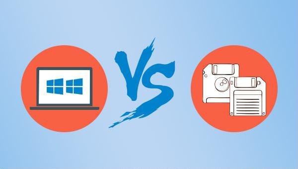 backup do sistema vs. backup de disco