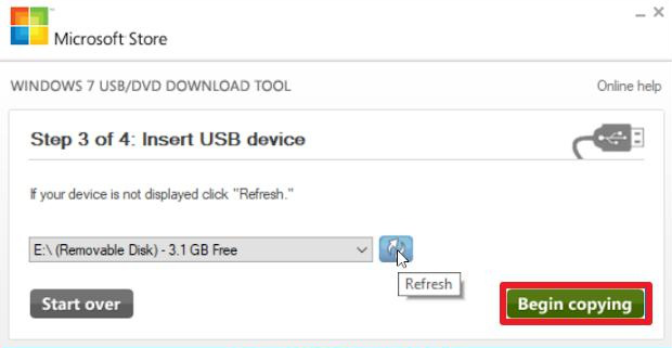 Crie um disco de inicialização USB do Windows 7
