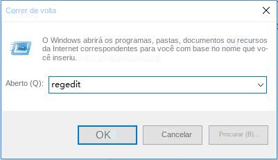 Abra o registro
