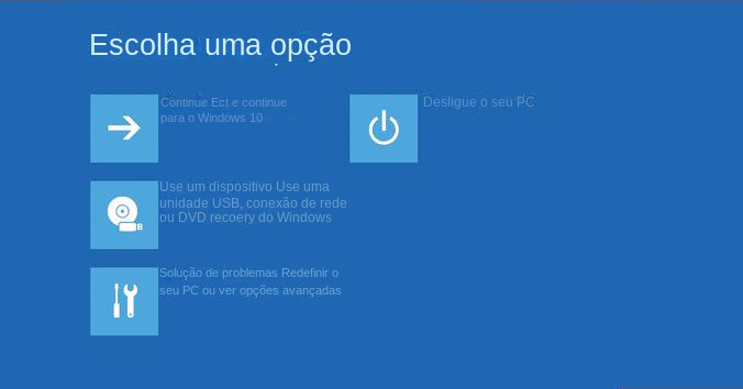 hp F11 Escolha uma opção Ambiente de recuperação do Windows