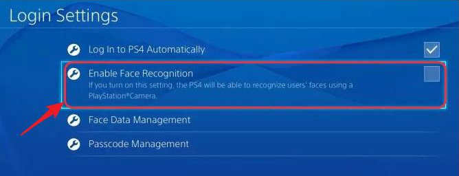 PS4 cancela o reconhecimento facial