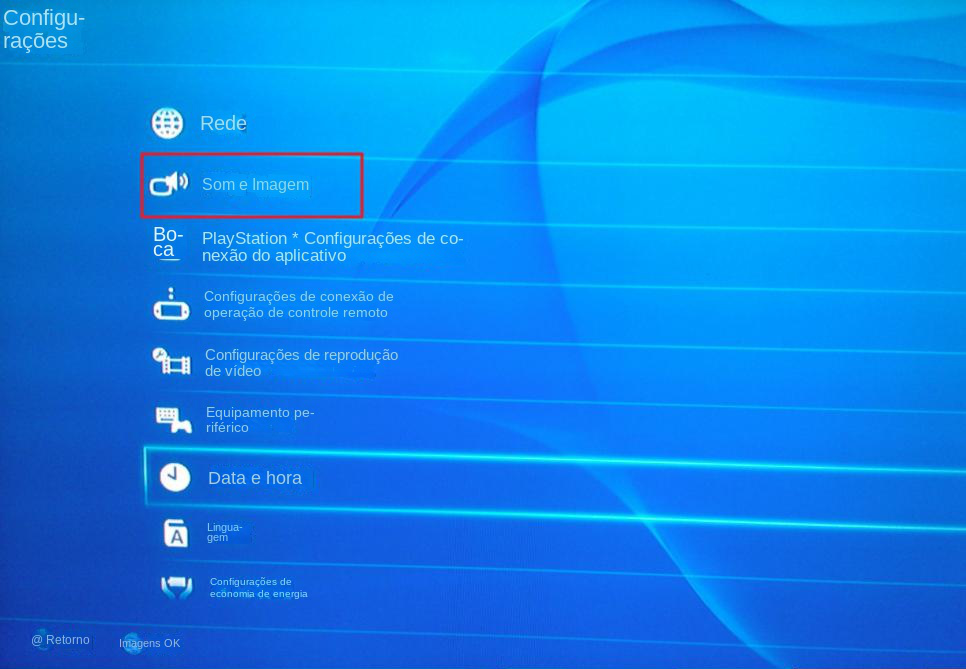 PS4 Selecionar som e imagem