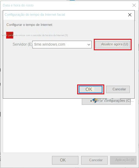 Assinale Sincronizar com o servidor de horário da Internet